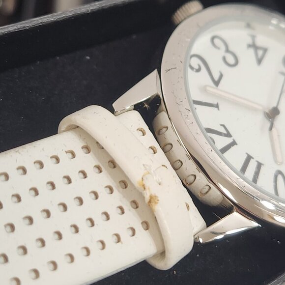 Avon Watch Lot Perforated Strap White Blue Color Block Purple Bold Black NEW - Picture 6 of 8